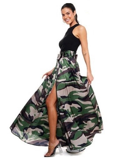 Chiffon camouflage outlet skirt