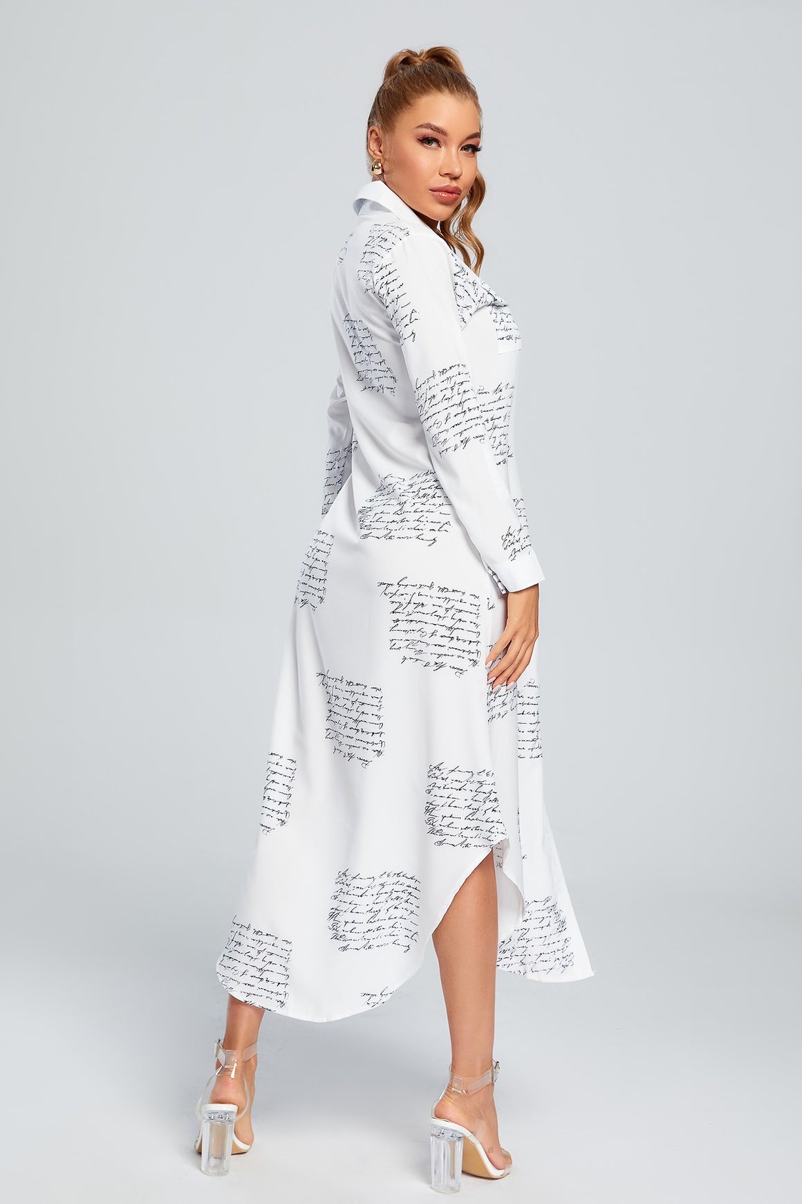 White shirt 2024 dress with writing