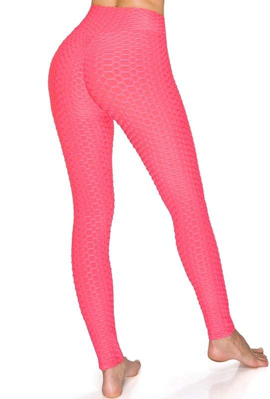RQYYD Women's Workout Outfit 2 Pieces Seamless High Waist Yoga Leggings  with Long Sleeve Crewneck Crop Top Gym Clothes Set Hot Pink L - Walmart.com
