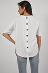 Bossy Off White Button Blouse