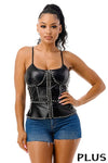 Lola Leather Rhinestone Top